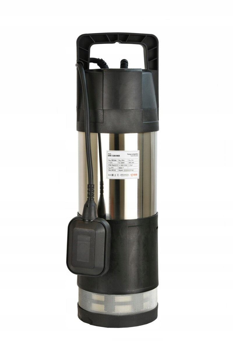 POMPA ZATAPIALNA DO DESZCZÓWKI AUTOMAT IBO DIVE 1200 INOX Z PŁYWAKIEM 230V