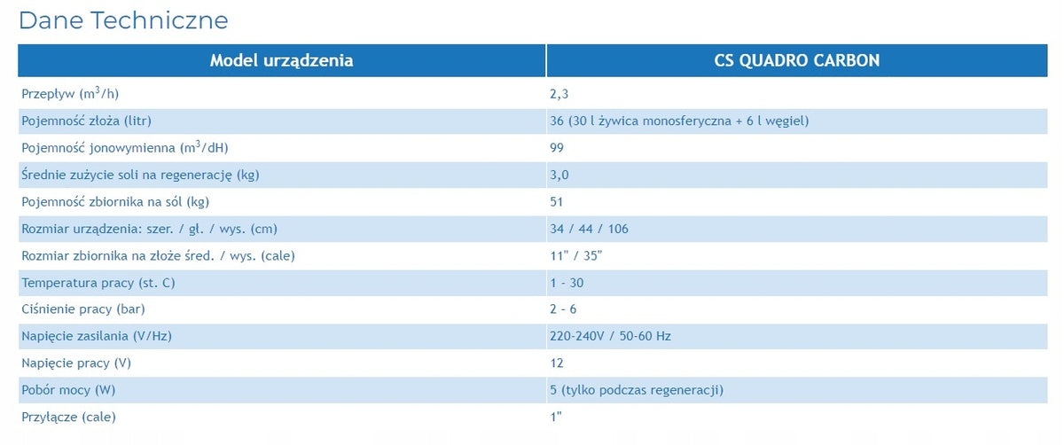 ZMIĘKCZACZ DOMOWY DO WODY - KLARWOD CS CARBON EXCLUSIVE 30 L - UZDATNIACZ