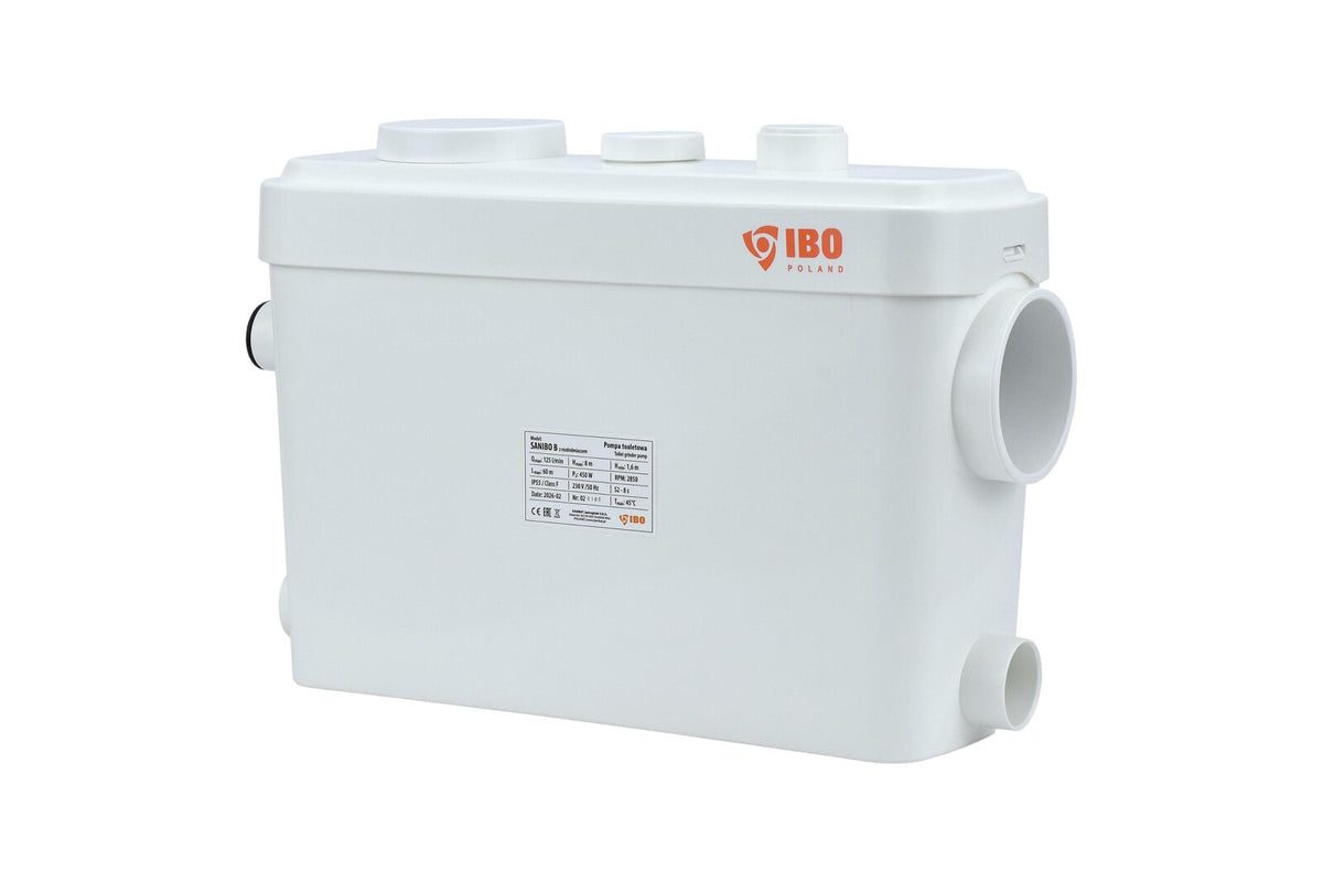 POMPA TOALETOWA SANITARNA Z ROZDRABNIACZEM DO ŚCIEKÓW - IBO SANIBO B 0,45KW