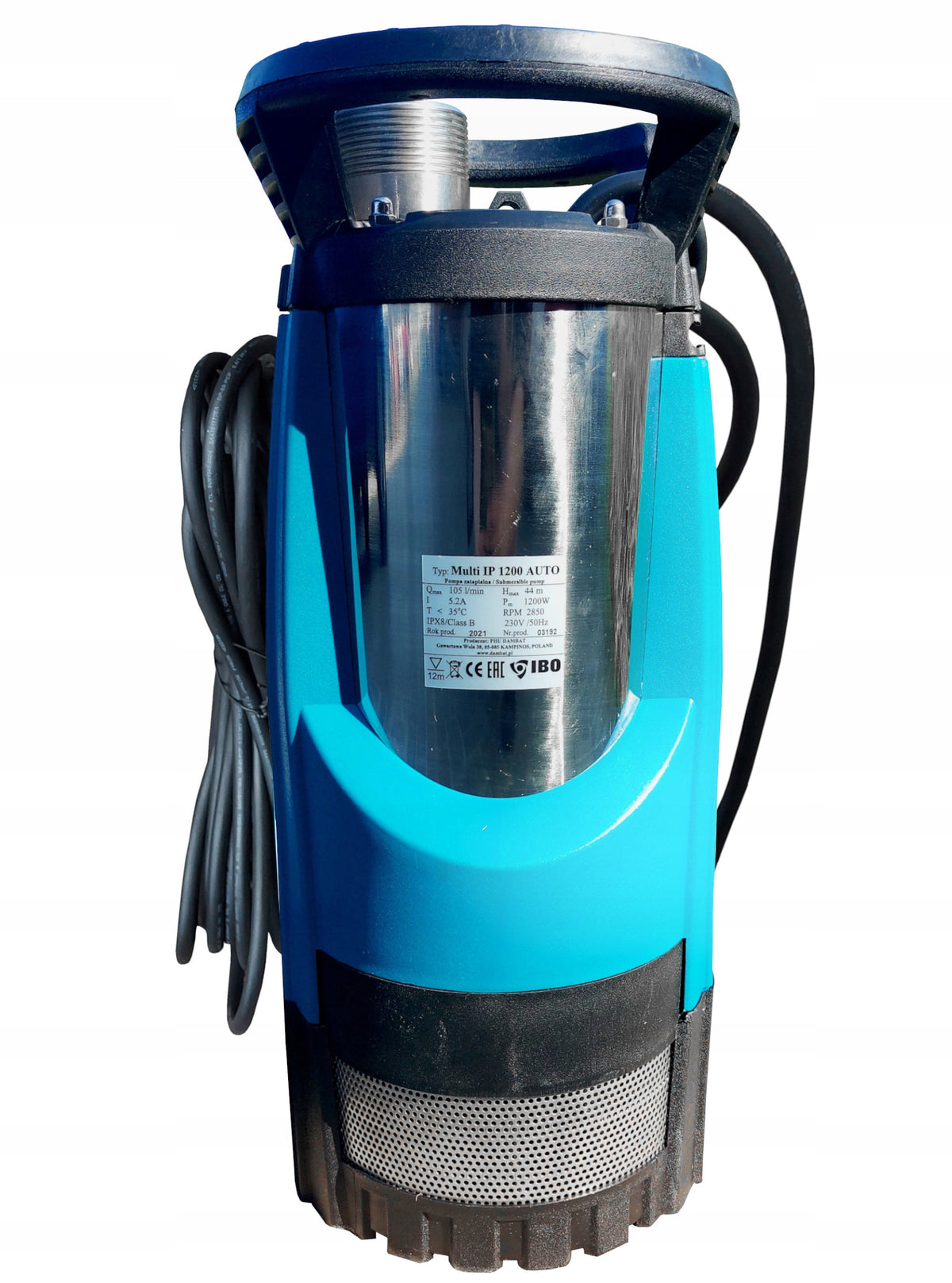 POMPA ZATAPIALNA DO WODY BRUDNEJ DESZCZÓWKI IBO MULTI IP 1200 1,2 kW MOCNA