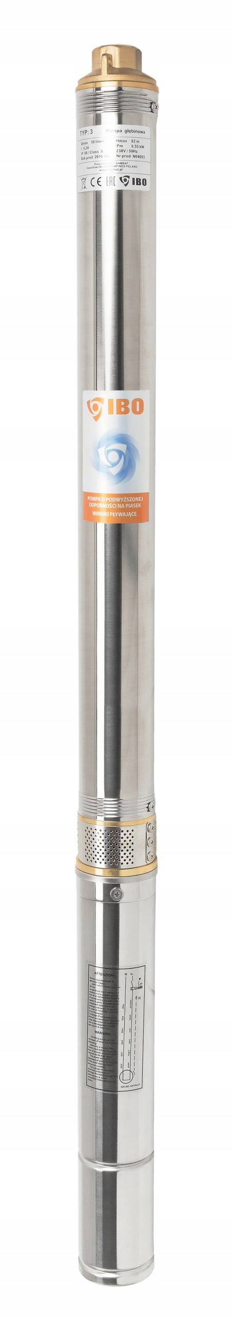 POMPA GŁĘBINOWA 3" IBO SD 24 750 W 4200 l/h ANTYPIASKOWA DO STUDNI