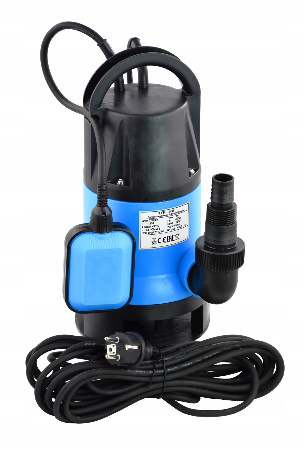 POMPA ZATAPIALNA DO WODY BRUDNEJ Z PŁYWAKIEM IBO IP 900 235l/min 900 W
