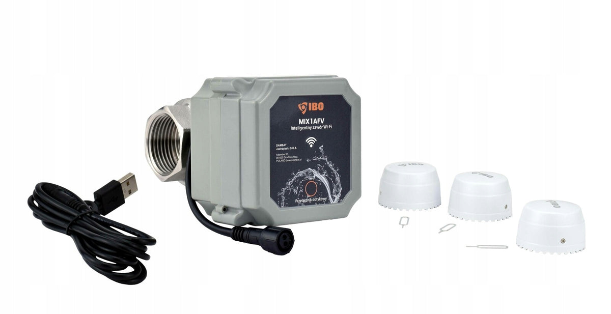 'INTELIGENTNY ZAWÓR IBO MIX AFV DN25 1" + 3 CZUJNIKI ZALANIA ELEKTROZAWÓR