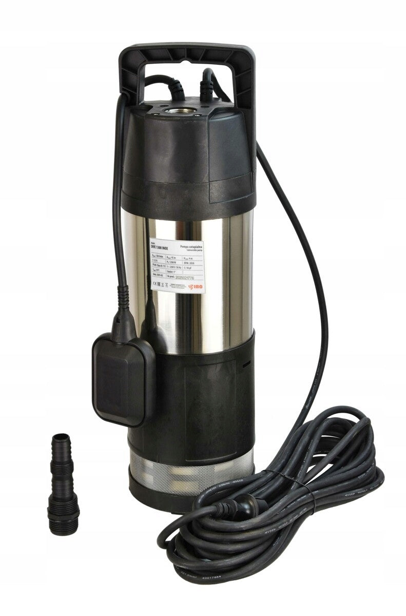 POMPA ZATAPIALNA DO DESZCZÓWKI WODY Z PŁYWAKIEM IBO DIVE 1300 INOX 230V