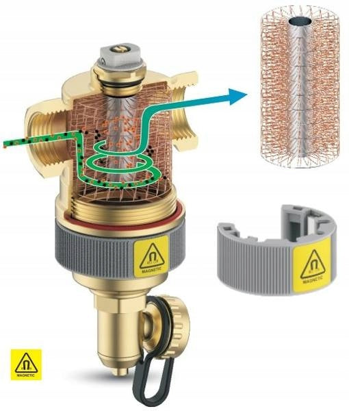 FILTR MAGNETYCZNY SEPARATOR ZANIECZYSZCZEŃ IBO IBF -10 1 1/4" DN25 MOSIĄDZ