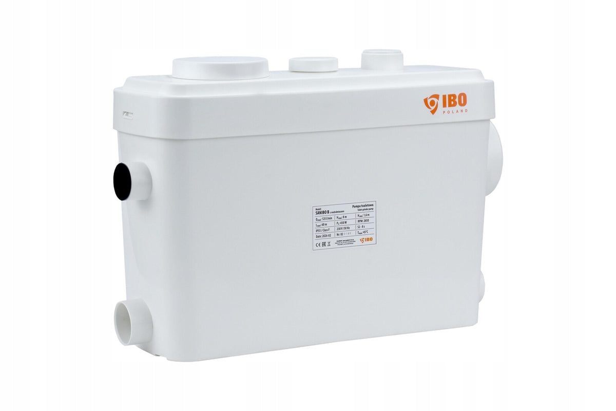 POMPA TOALETOWA SANITARNA Z ROZDRABNIACZEM DO ŚCIEKÓW - IBO SANIBO B 0,45KW