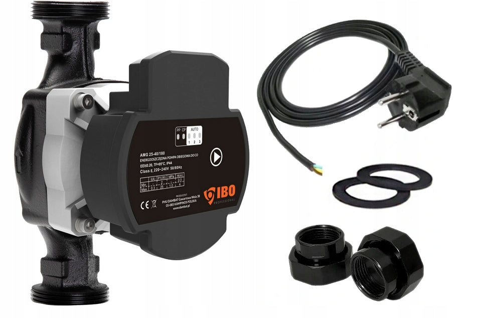 IBO POMPA CYRKULACYJNA OBIEGOWA AMG 25-40/180 ELEKTRONICZNA KABEL +ŚRUBUNKI