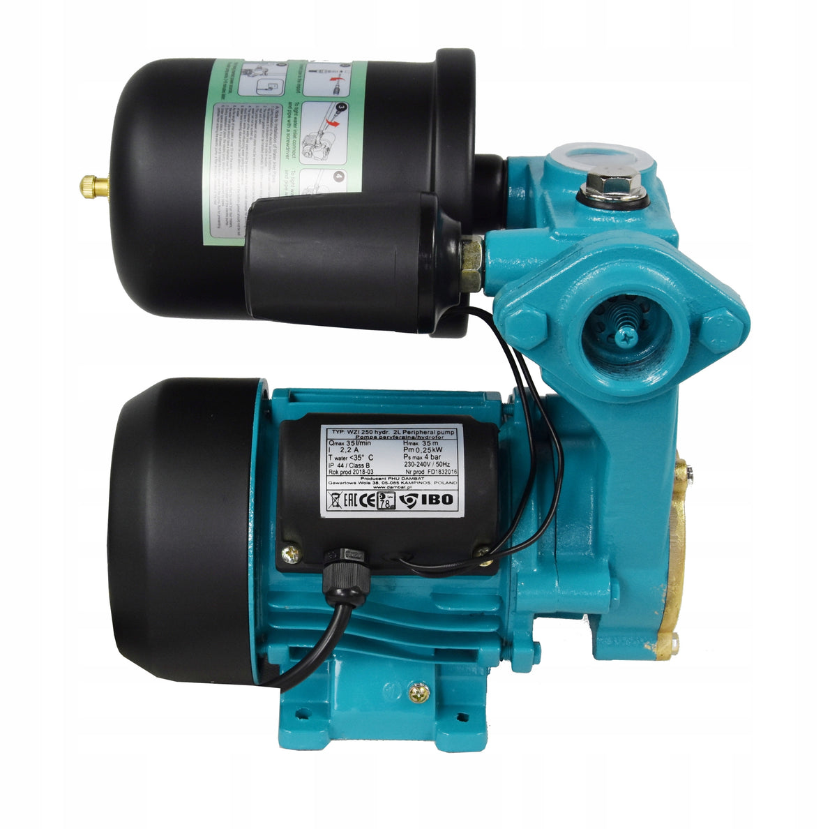 WZCH 250 2L ZESTAW HYDROFOROWY POMPA POWIERZCHNIOWA IBO WZI250 WZ250