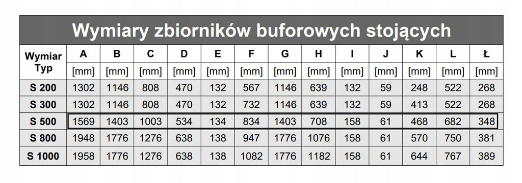 BUFOR CIEPŁA 500L - STALMARK S500 SKAJ - DO KOTŁA C.O. POMPY CIEPŁA STOJĄCY