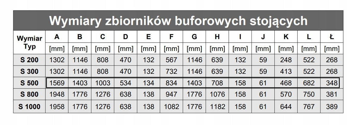 BUFOR CIEPŁA 500L - STALMARK S500 SKAJ - DO KOTŁA C.O. POMPY CIEPŁA STOJĄCY