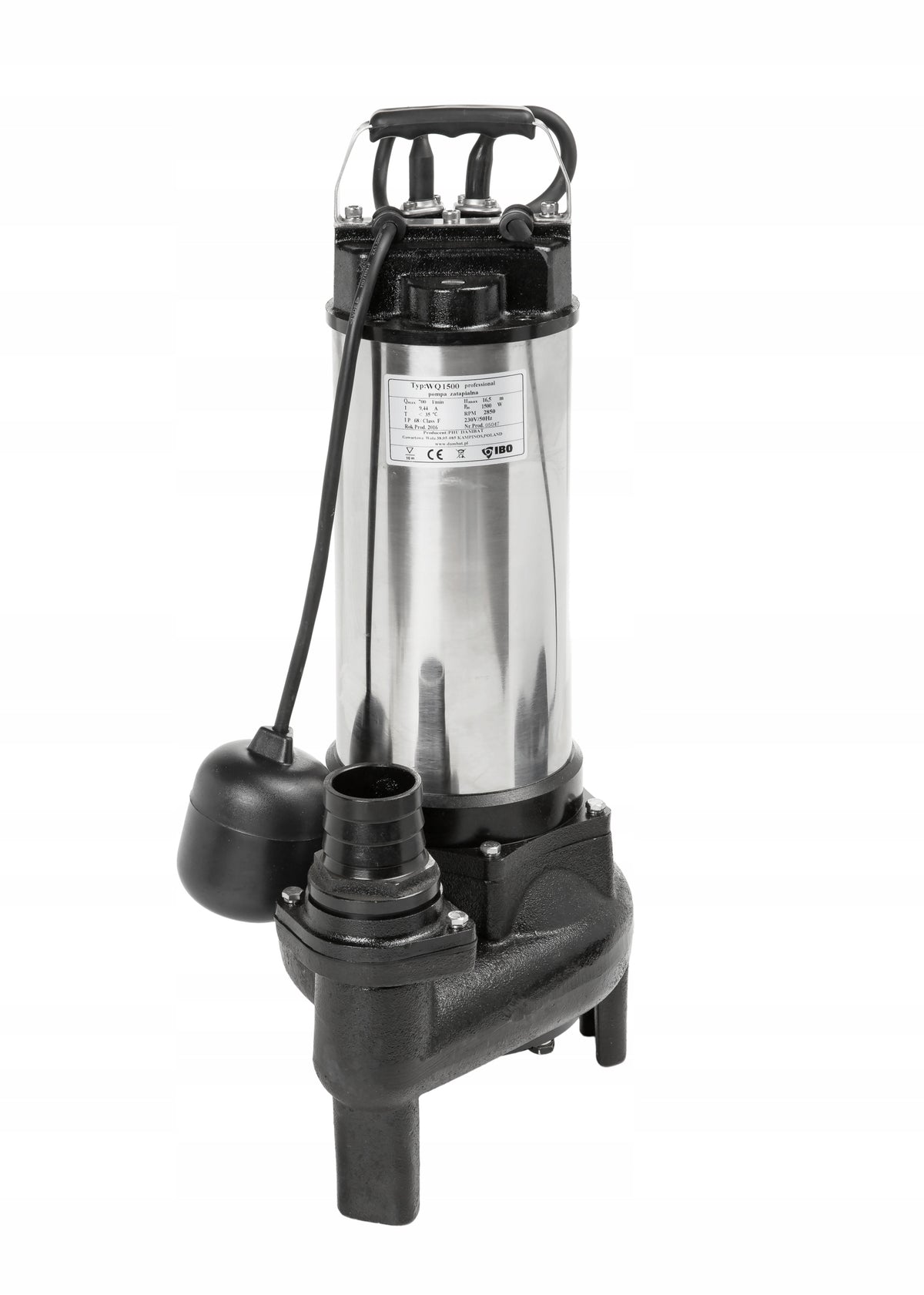 POMPA ZATAPIALNA Z PŁYWAKIEM DO ŚCIEKÓW SZAMA IBO WQ 250 PROFESSIONAL 250 W