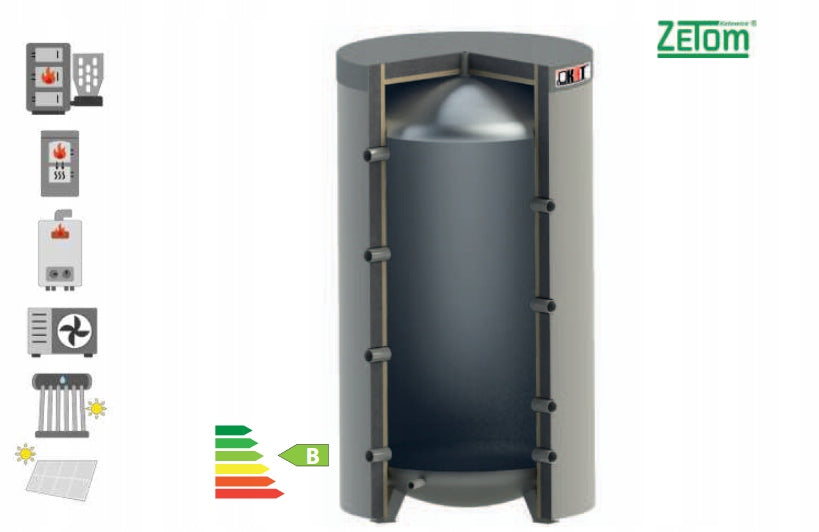 ZBIORNIK BUFOROWY BUFOR DO KOTŁA CO 850L KHT PS-00-1000-GP-PS BEZ WĘŻOWNICY