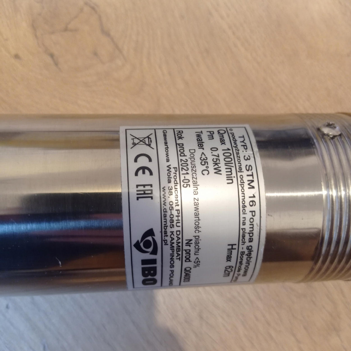 POMPA GŁĘBINOWA 3" IBO STM 16 750W 230V ANTYPIASKOWA DO WODY STUDNI