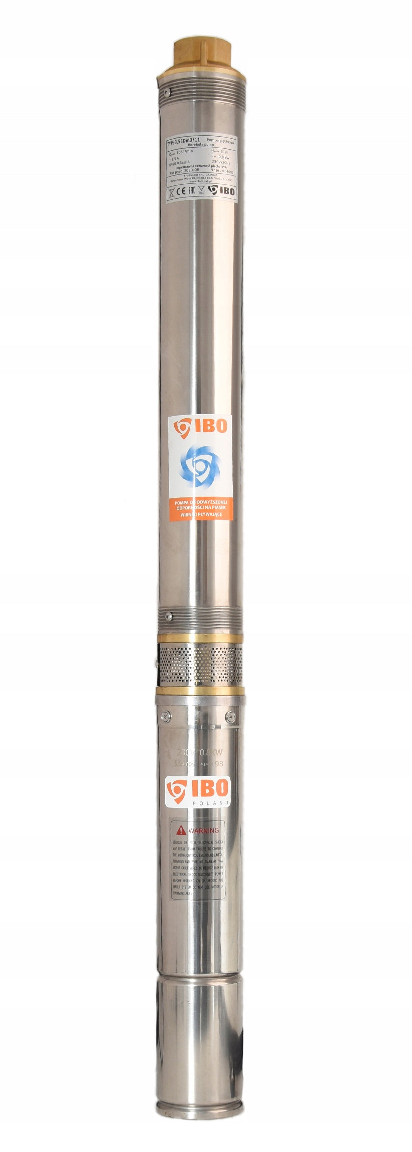 POMPA GŁĘBINOWA 3,5" IBO SDM 3-15 230V 1100W KABEL 20M ANTYPIASKOWA