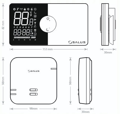 BEZPRZEWODOWY STEROWNIK REGULATOR TYGODNIOWY DO PIECA KOTŁA SALUS 091PRO-RF