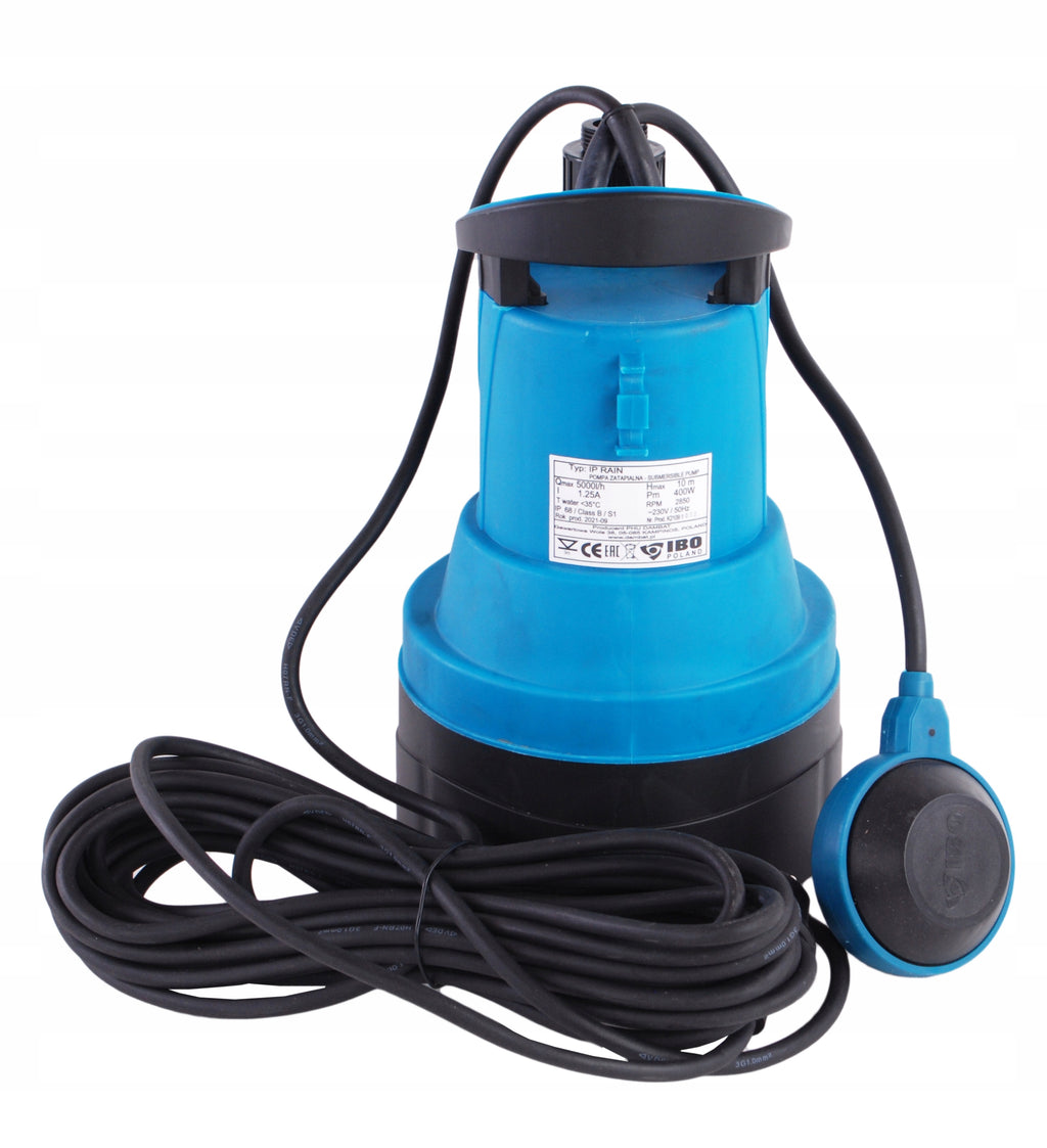 POMPA ZATAPIALNA NA WODĘ DO ZBIORNIKÓW BECZKI IBO IP 400 RAIN 400W 83 l/min